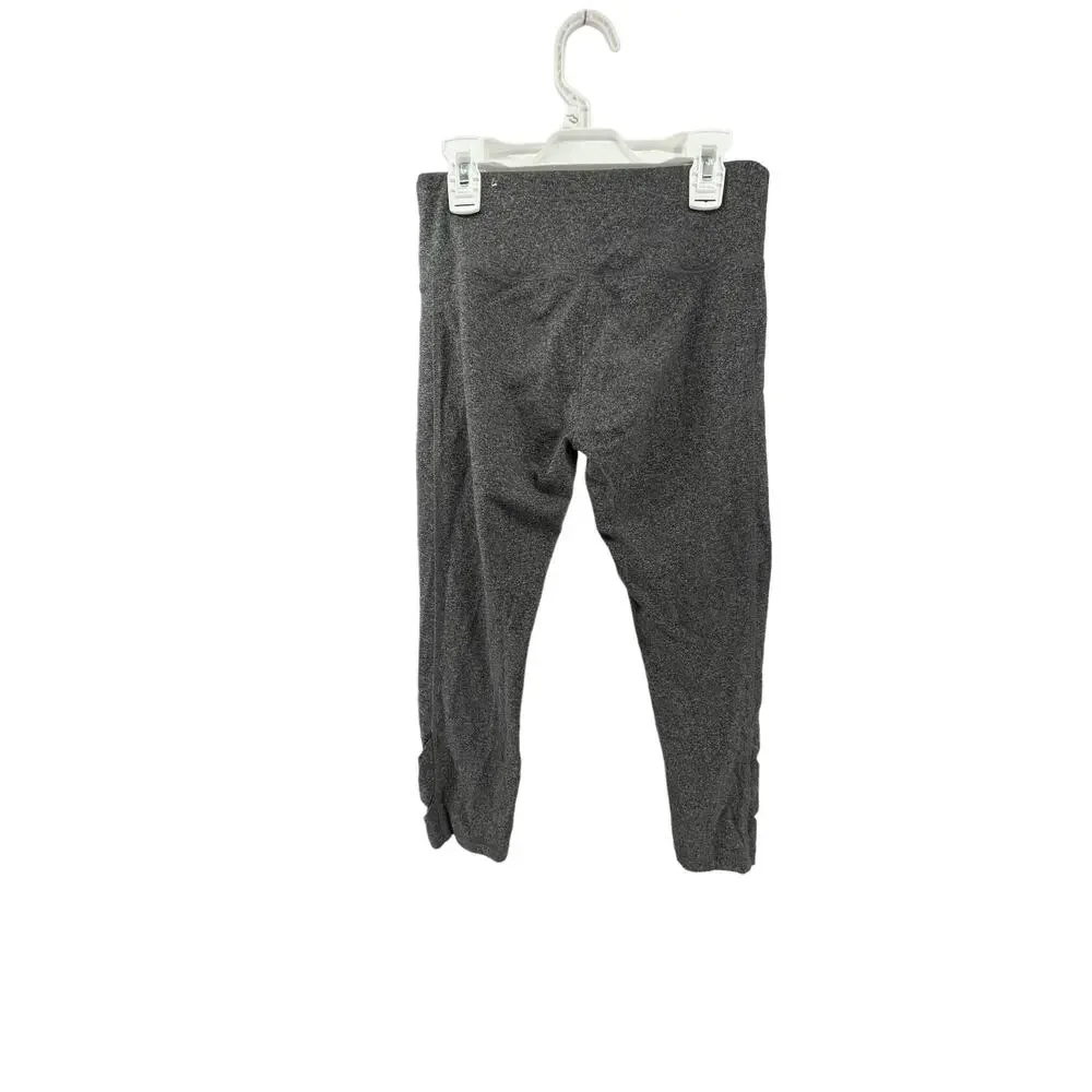 Justice Active Girls Gray Strappy Cropped Leggings Youth Size 14/16